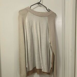 Elegant Cream and Tan Women's Sweater